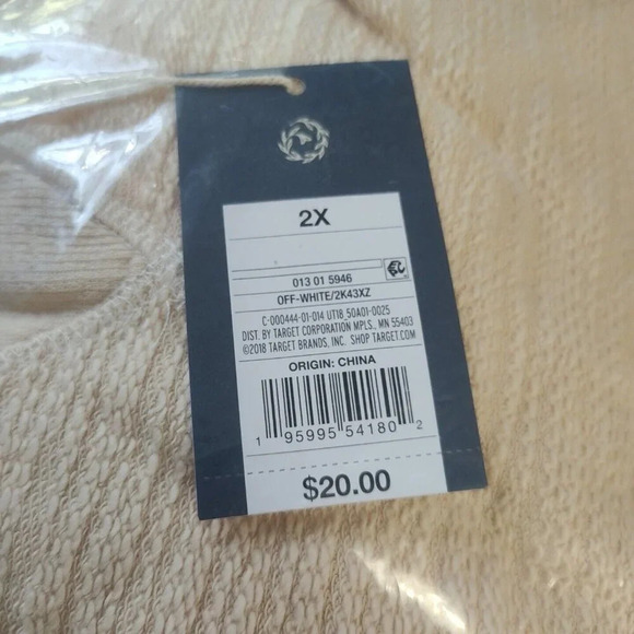 Universal Thread Sleeveless Muscle Shirt Textured Women Size 2X 20 22 Beige NEW - Picture 8 of 8